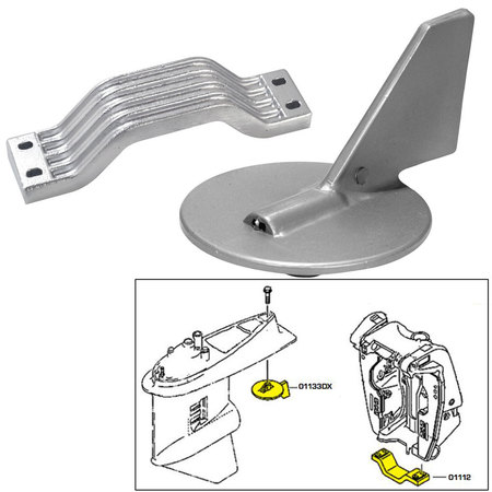 TECNOSEAL Tecnoseal Anode Kit w/Hardware - Yamaha 150-200HP - Zinc 21101